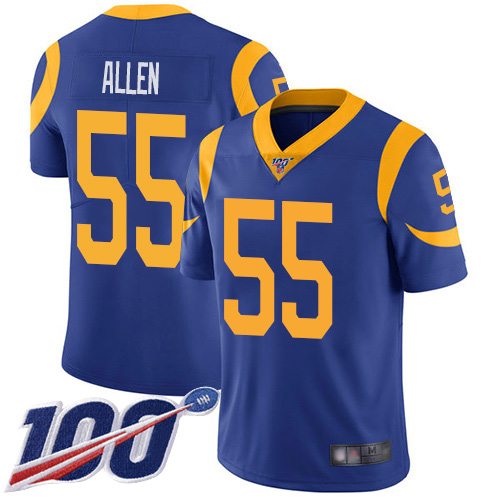 Los Angeles Rams Limited Royal Blue Men Brian Allen Alternate Jersey NFL Football #55 100th Season Vapor Untouchable->los angeles rams->NFL Jersey